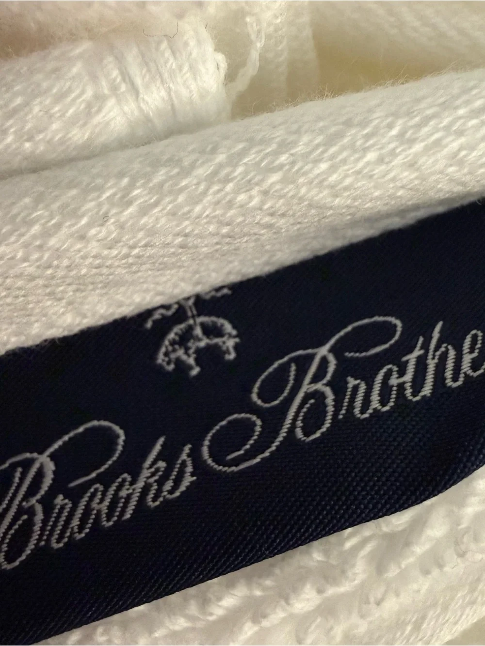 Brooks Brothers Set of 2 Premium Hand towels Bright White Cotton NWT